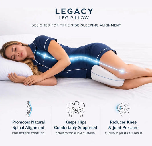 Oreiller de soutien en mousse à mémoire de forme pour dormeurs latéraux - Lavable, apaisant et soulageant, pour les jambes