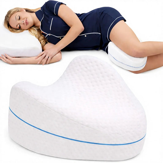 Oreiller de soutien en mousse à mémoire de forme pour dormeurs latéraux - Lavable, apaisant et soulageant, pour les jambes