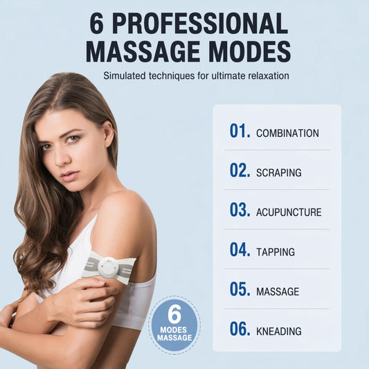 Rechargeable Mini TENS EMS Pulse Massager 6 Modes 15 Levels Portable Neck Back Shoulder Muscle Relaxer Body Pain Relief Washable